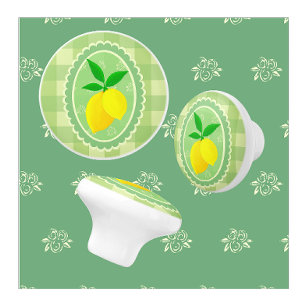 Retro Sunny Lemon Yellow Spring Green Ceramic Knob
