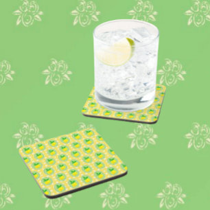 Retro Sunny Lemon Yellow White Check  Tile