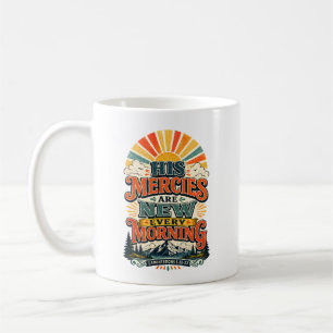 Retro Sunrise Christian Faith Morning Scripture Coffee Mug