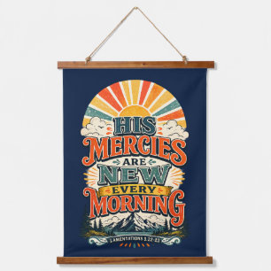 Retro Sunrise Scripture Fabric Wall Decor Hanging Tapestry