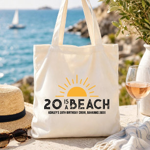 Retro Sunset 20th 30th 40th 50 Birthday Crew Squad Tote Bag