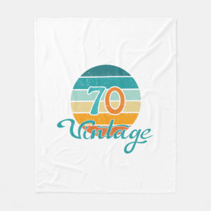 Retro Sunset 70 Vintage Distressed Fleece Blanket