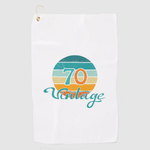Retro Sunset 70 Vintage Distressed Golf Towel