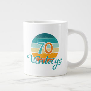 Retro Sunset 70 Vintage Distressed Large Coffee Mug
