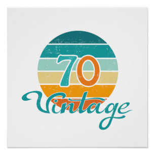 Retro Sunset 70 Vintage Distressed Poster