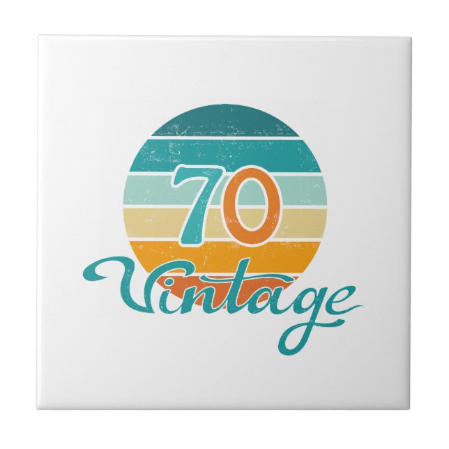 Retro Sunset 70 Vintage Distressed Tile (Front)