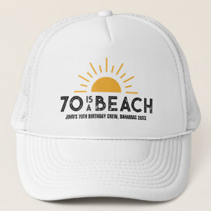 Retro Sunset 70th 80th 90th Birthday Crew Squad Trucker Hat