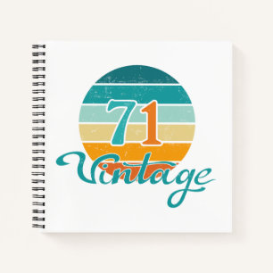 Retro Sunset 71 Vintage Distressed Notebook