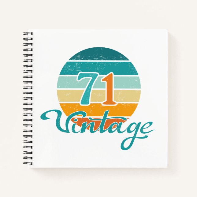 Retro Sunset 71 Vintage Distressed Notebook (Front)