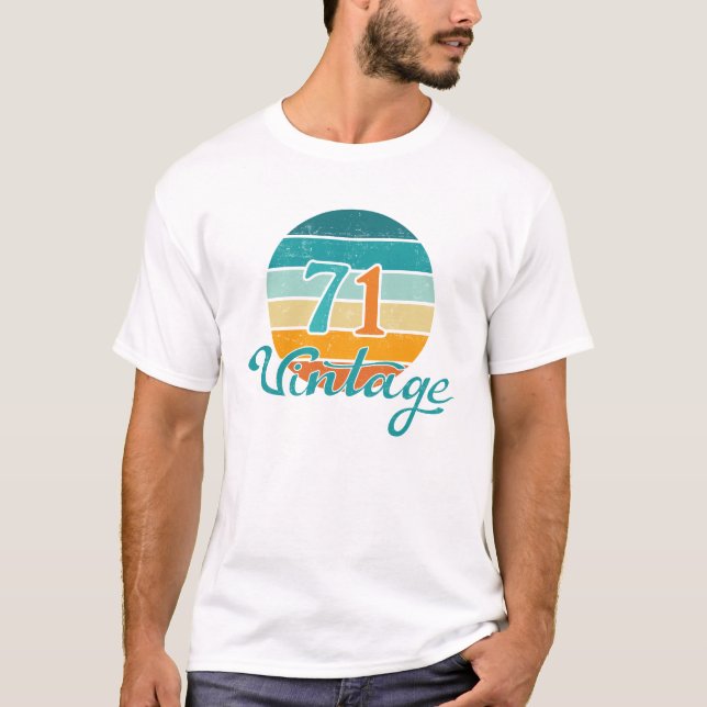 Retro Sunset 71 Vintage Distressed T-Shirt (Front)