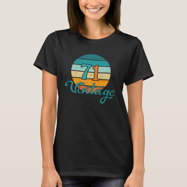 Retro Sunset 71 Vintage Distressed T-Shirt (Front)