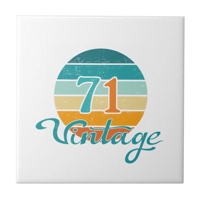 Retro Sunset 71 Vintage Distressed Tile (Front)