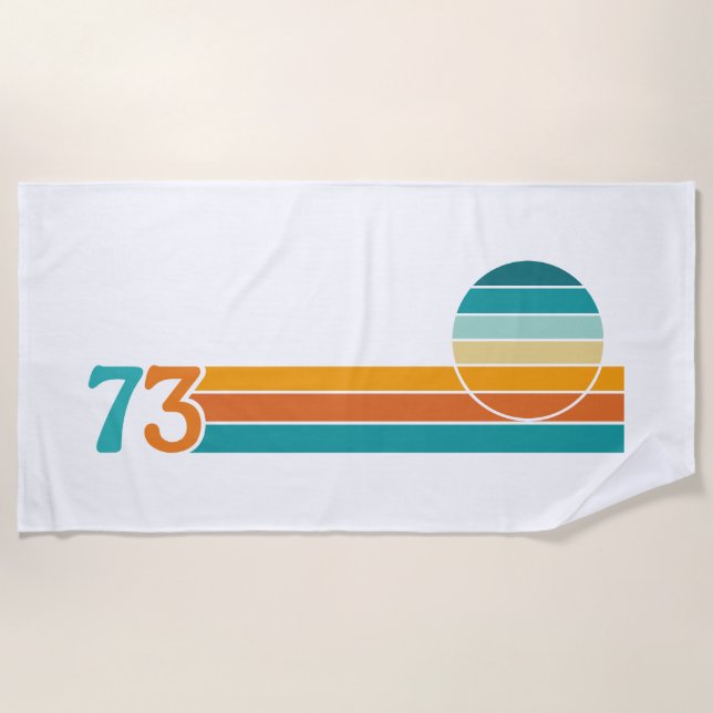Retro Sunset 73 Beach Towel (Front)