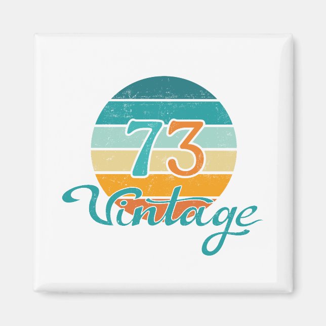 Retro Sunset 73 Vintage Distressed Magnet (Front)