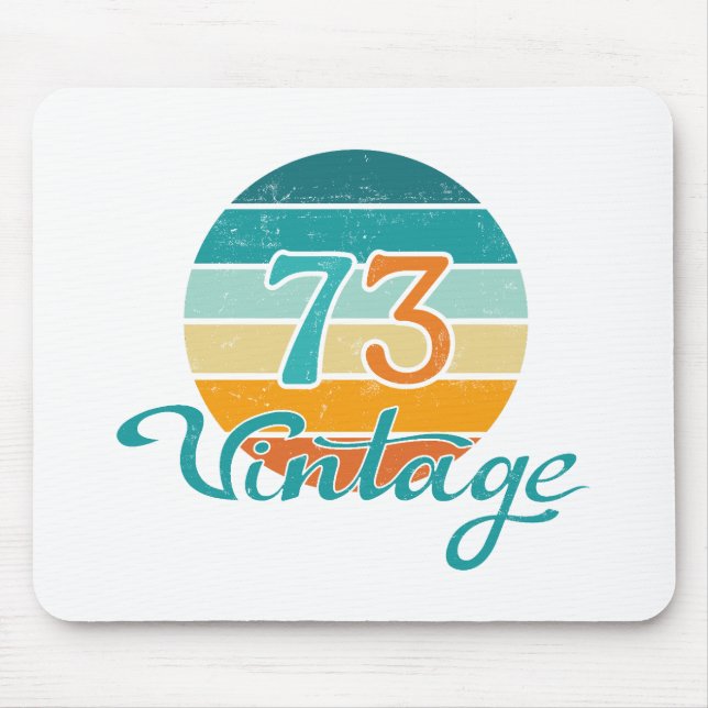 Retro Sunset 73 Vintage Distressed Mouse Mat (Front)