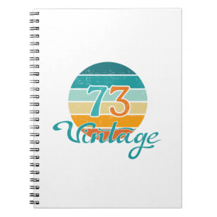 Retro Sunset 73 Vintage Distressed Notebook