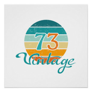 Retro Sunset 73 Vintage Distressed Poster