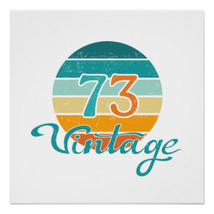 Retro Sunset 73 Vintage Distressed Poster