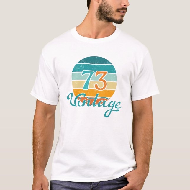 Retro Sunset 73 Vintage Distressed T-Shirt (Front)