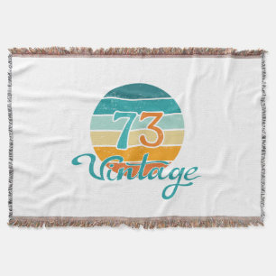 Retro Sunset 73 Vintage Distressed Throw Blanket