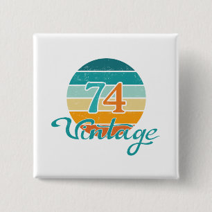 Retro Sunset 74 Vintage Distressed 15 Cm Square Badge