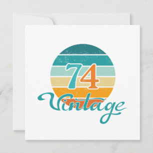 Retro Sunset 74 Vintage Distressed Invitation