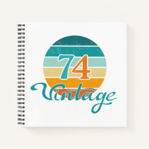 Retro Sunset 74 Vintage Distressed Notebook