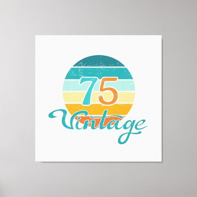 Retro Sunset 75 Vintage Distressed Canvas Print (Front)