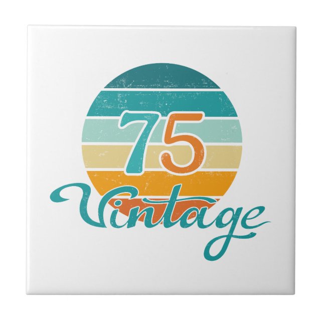 Retro Sunset 75 Vintage Distressed Tile (Front)