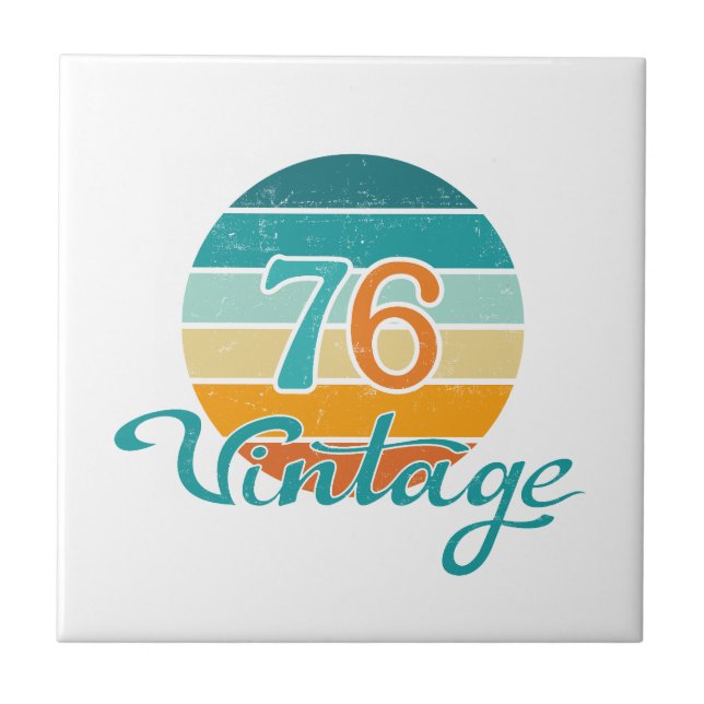 Retro Sunset 76 Vintage Distressed Tile (Front)