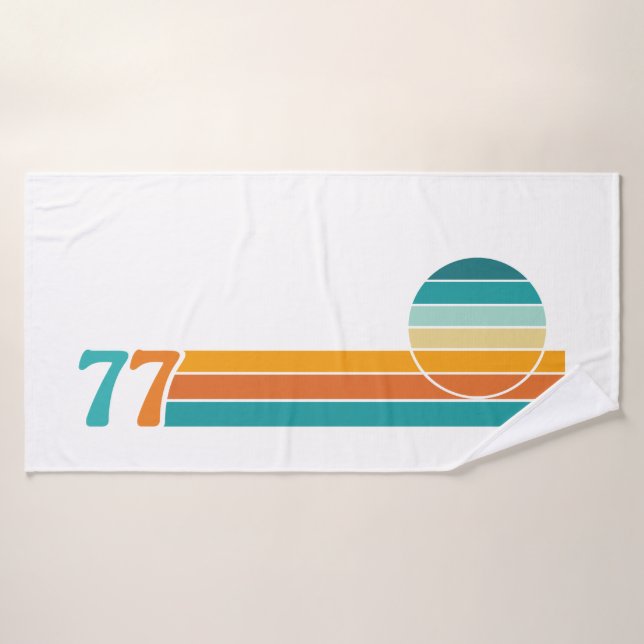 Retro Sunset 77 Bath Towel (Bath Towel)