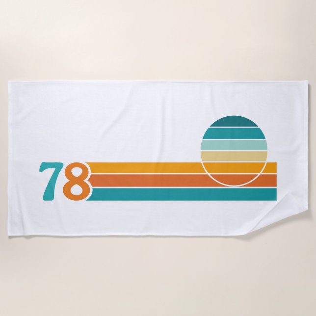 Retro Sunset 78 Beach Towel (Front)