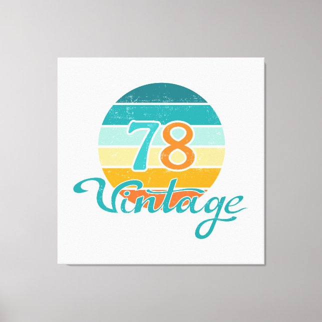 Retro Sunset 78 Vintage Distressed Canvas Print (Front)