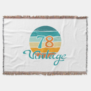 Retro Sunset 78 Vintage Distressed Throw Blanket