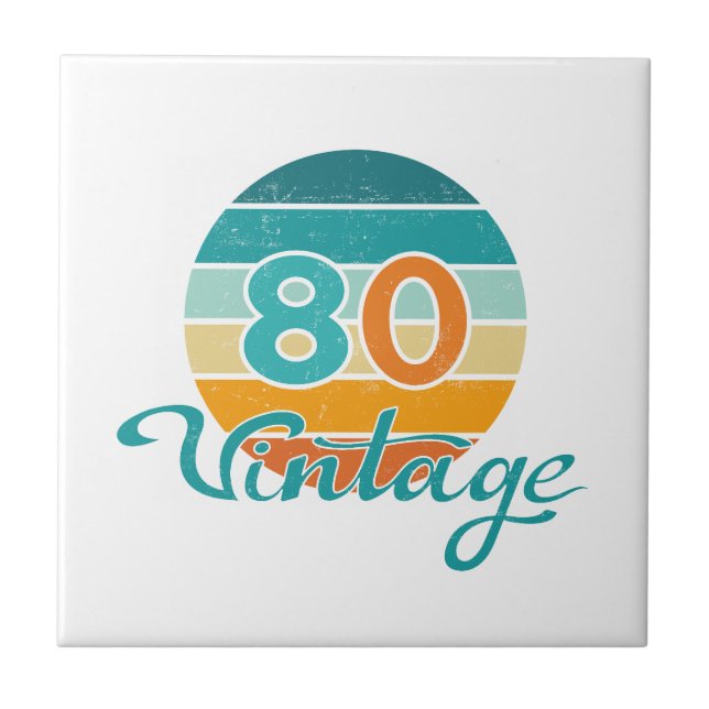 Retro Sunset 80 Vintage Distressed Tile (Front)