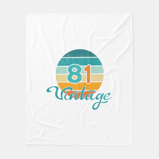 Retro Sunset 81 Vintage Distressed Fleece Blanket (Front)
