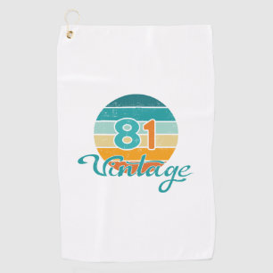 Retro Sunset 81 Vintage Distressed Golf Towel