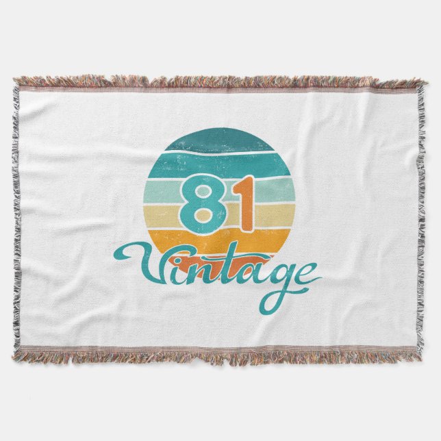 Retro Sunset 81 Vintage Distressed Throw Blanket (Front)