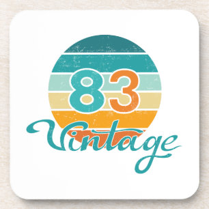 Retro Sunset 83 Vintage Distressed Coaster