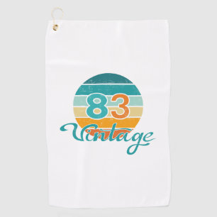 Retro Sunset 83 Vintage Distressed Golf Towel