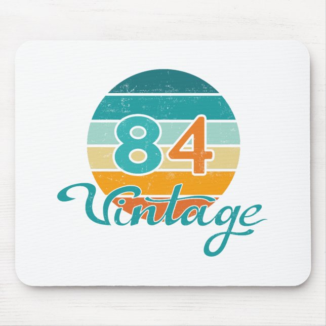 Retro Sunset 84 Vintage Distressed Mouse Mat (Front)