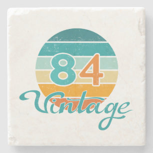Retro Sunset 84 Vintage Distressed Stone Coaster