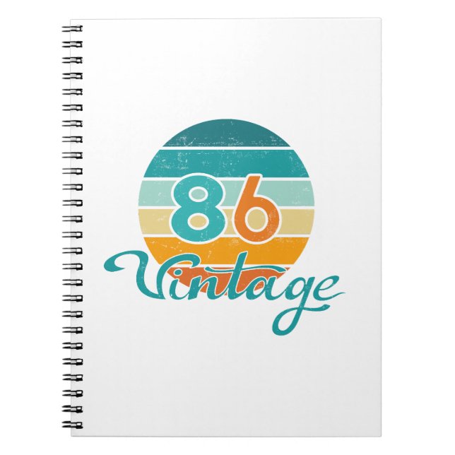 Retro Sunset 86 Vintage Distressed Notebook (Front)