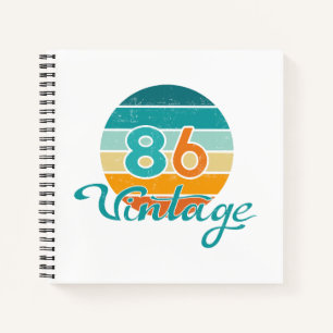 Retro Sunset 86 Vintage Distressed Notebook