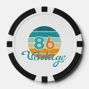 Retro Sunset 86 Vintage Distressed Poker Chips