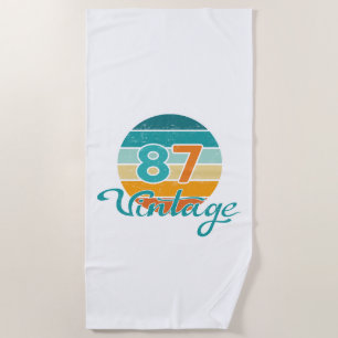 Retro Sunset 87 Vintage Distressed Beach Towel