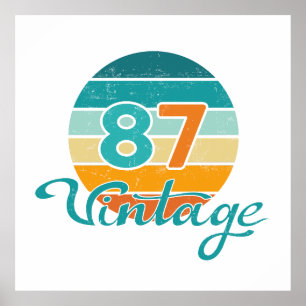 Retro Sunset 87 Vintage Distressed Poster