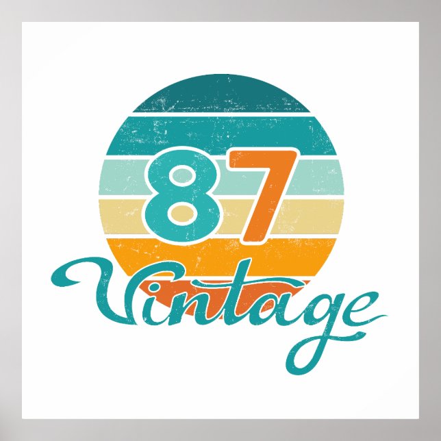 Retro Sunset 87 Vintage Distressed Poster (Front)