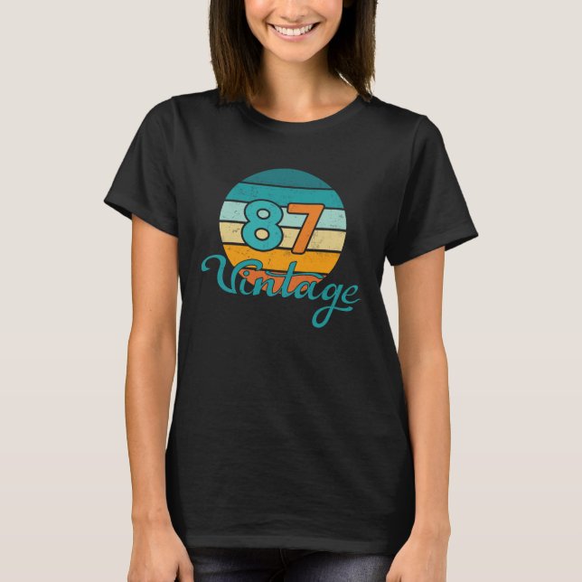 Retro Sunset 87 Vintage Distressed T-Shirt (Front)
