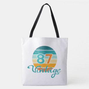 Retro Sunset 87 Vintage Distressed Tote Bag